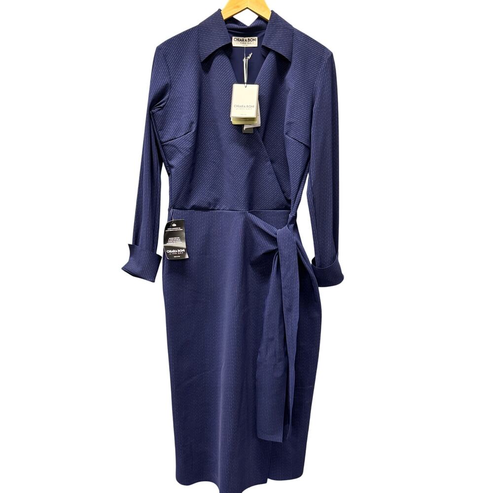 Chiara Boni Blue Long-Sleeve Dress